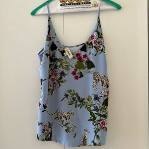 Floral and leopard print camisole